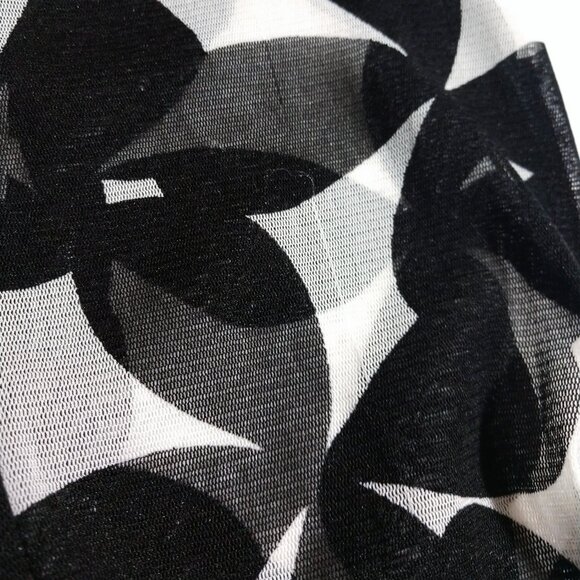 INC International Concepts Women's Black/White Flower Sheer Button Up XL X-Large - Picture 7 of 8